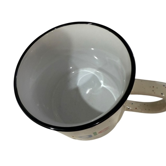 Google Spotted 12 oz. Camp Style Ceramic Coffee Mug Confetti dots camp Kitschy - Picture 4 of 5